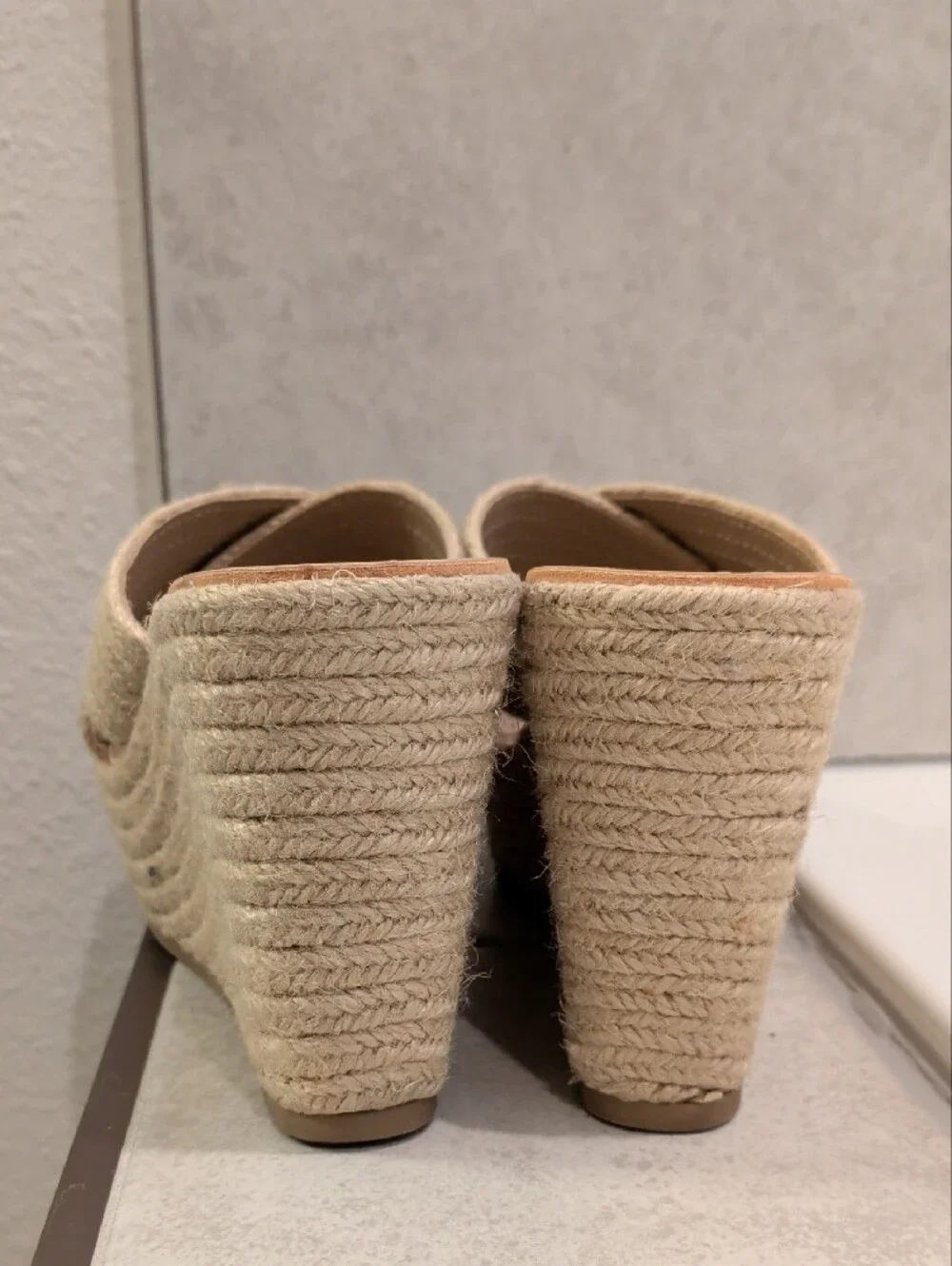 Soda Natural Beige Woven Platform Slide